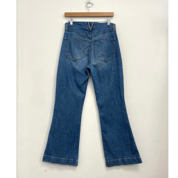 Veronica Beard Jeans Carson Ankle Flare High Rise Juno Wash Distressed - Size 27 - Picture 2 of 11